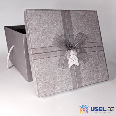 Подарочная коробка  "Best Wishes", с бантиком 